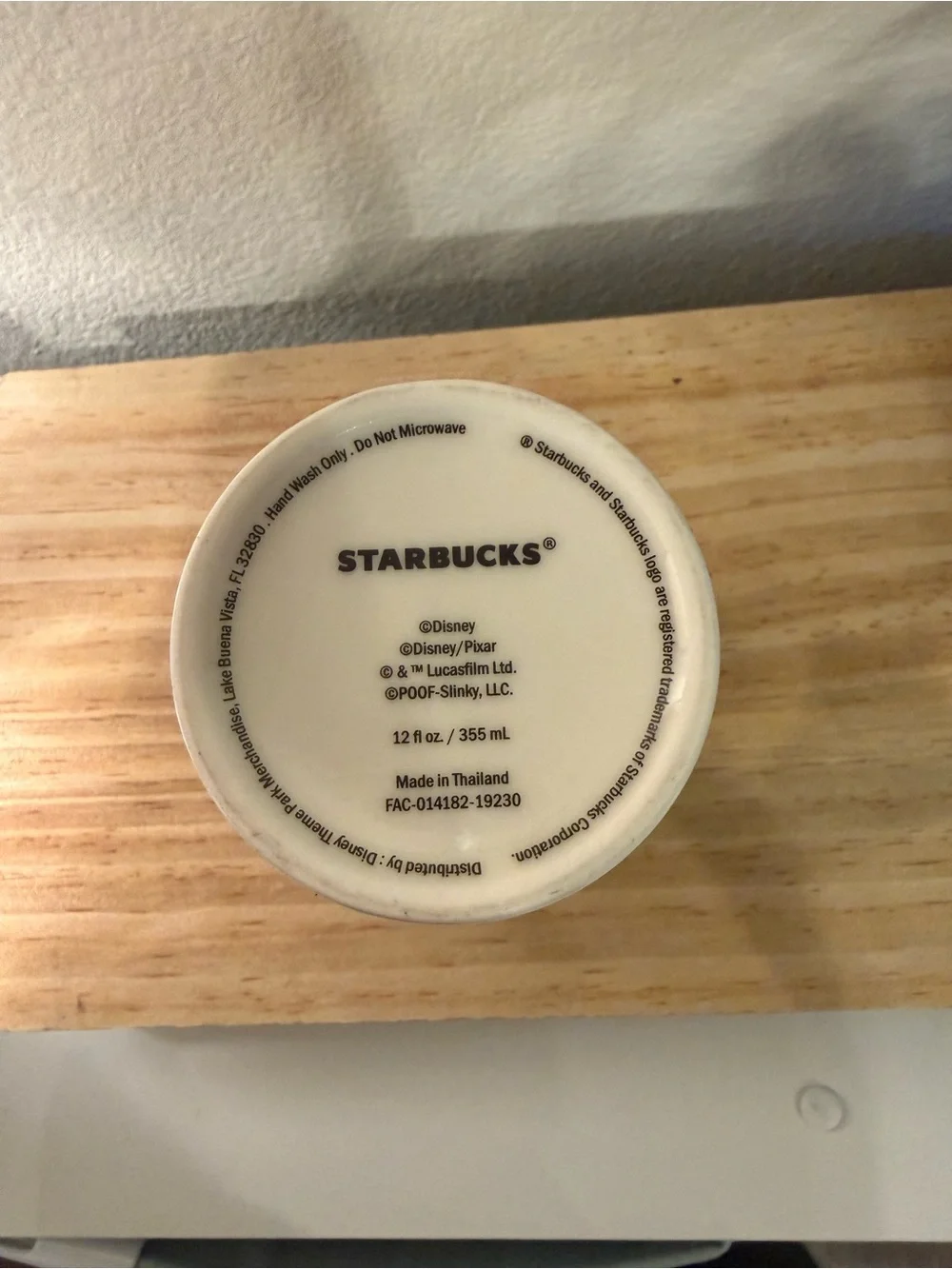 Disney Parks Starbucks Hollywood Studios Ceramic Tumbler 12 oz Swivel Lid